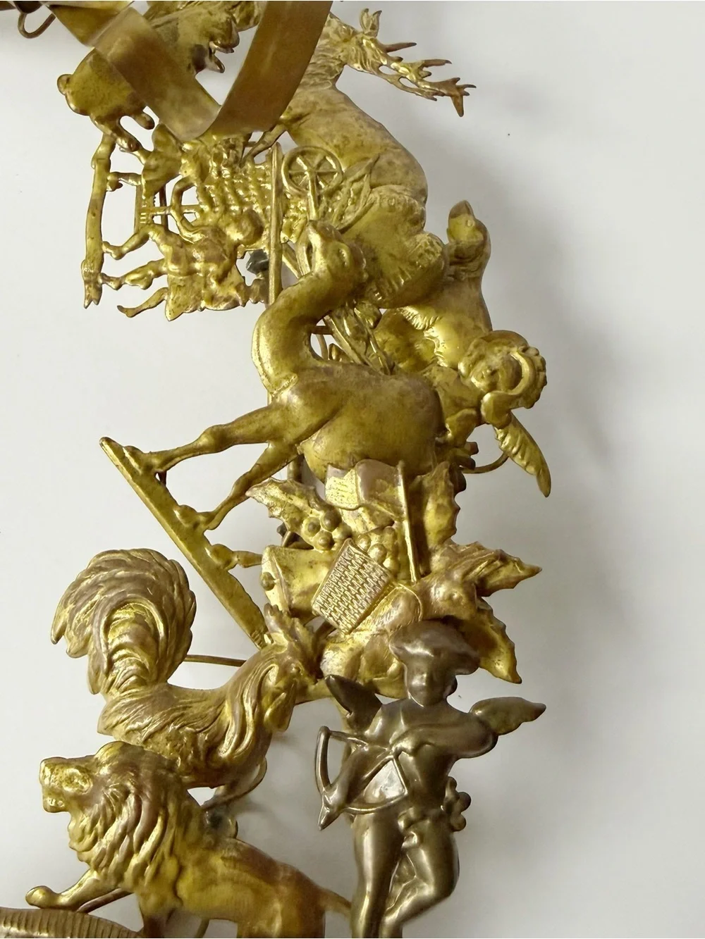 Vintage Dresden Petite Choses All Holiday Brass Wreath 15